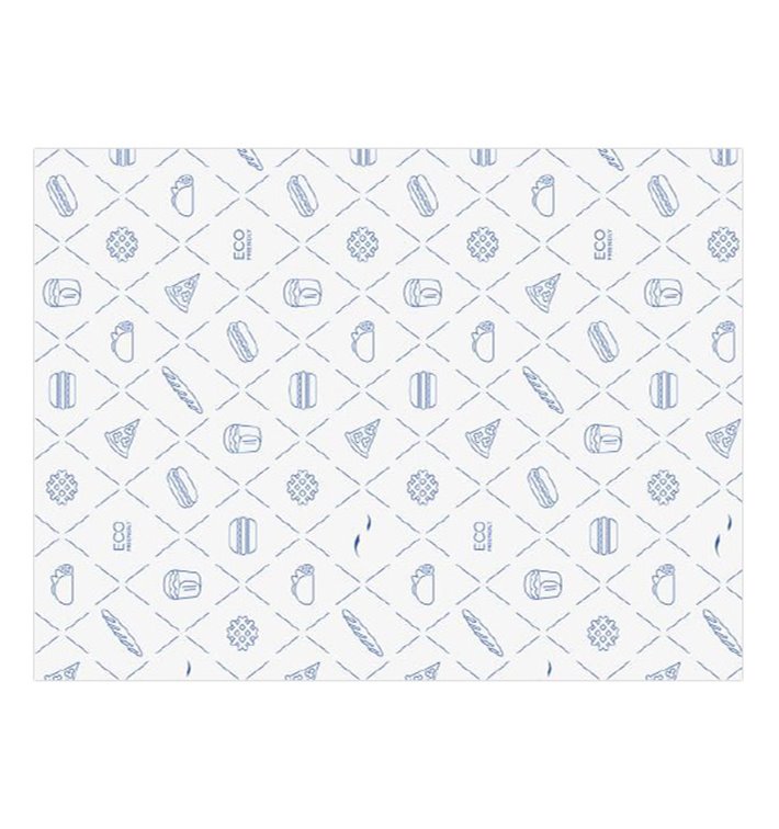Eco Greaseproof Paper for Wrappling Blue 30x40cm (3.000 Units)