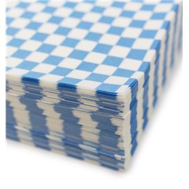 Paper Food Wrap Grease-Proof “Vichy” Blue 20x24,5cm (1.000 Units)