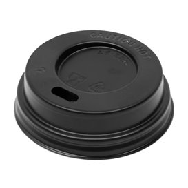 Travel Lid with PS Hole for 3Oz Black Cardboard Cup Ø5,8cm (100 Units) 