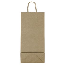 Paper Bottle Bag with Handles Kraft 18+8x39cm (300 Units)