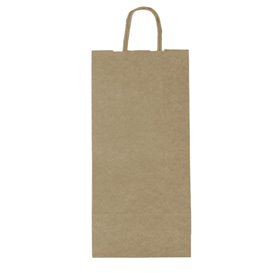 Paper Bottle Bag with Handles Kraft 18+8x39cm (300 Units)