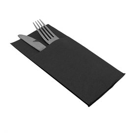 Cutlery Napkin Fold Micropoint 40x40cm Black (30 Units)