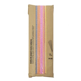 Straight Paper Cane Colors Ø8mm 40cm (50 Units)