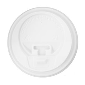 Lid with Hole for Paper Cup 7Oz White Ø7,2cm (2.000 Units)