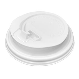 Plastic Lid with Straw Slot PS for Cups of 12, 16, 22 Oz Ø9,0cm 490ml (100 Units)