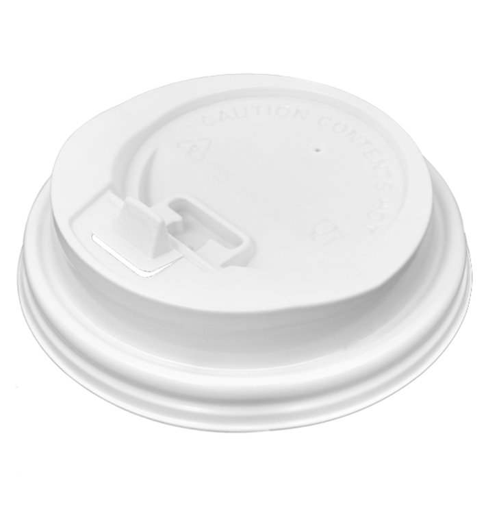Plastic Lid with Straw Slot PS for Cups of 12, 16, 22 Oz Ø9,0cm 490ml (100 Units)