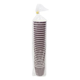 Paper Cup Ripple Wall Kraft 9Oz/270ml Ø8,0cm (25 Units)
