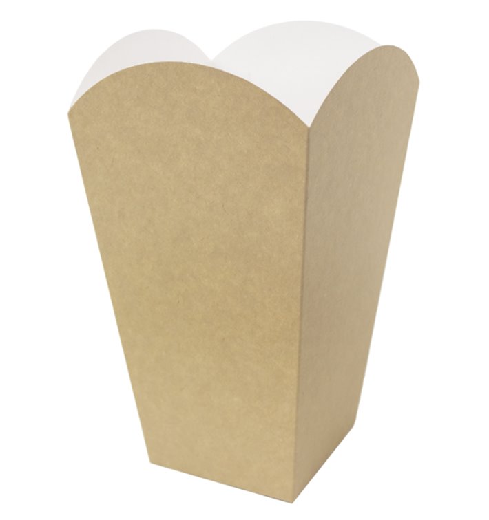 Paper Popcorn Box Medium Size Kraft 90g 7,8x10,5x18cm (25 Units) 