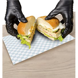 Paper Food Wrap Grease-Proof “Vichy” Blue 20x24,5cm (1.000 Units)