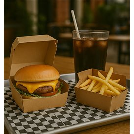 Paper Food Wrap Grease-Proof “Vichy” Black 31x35cm (1.000 Units)