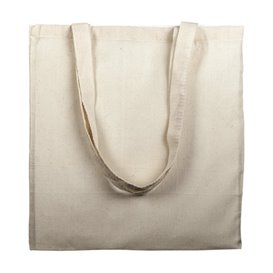 Cotton Bag with Long Handles Beige 38x42cm (1 Unit)