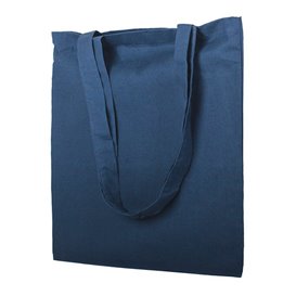 Cotton Bag with Long Handles Navy Blu 38x42cm (1 Unit)