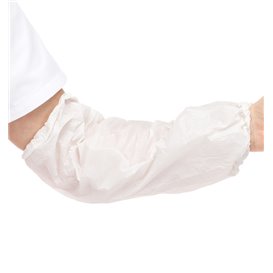Disposable Plastic Over Sleeve PE White G80 18x44cm (100 Units)  