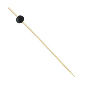 Bamboo Food Pick "Big Ball" Design Black 12,5cm (100 Units)  