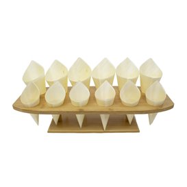 Bamboo Serving Cone Holder 12 Slots (1 Units)
