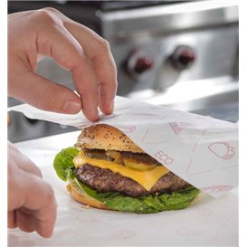 Eco Greaseproof Paper for Wrappling Red 30x30cm (1.000 Units)