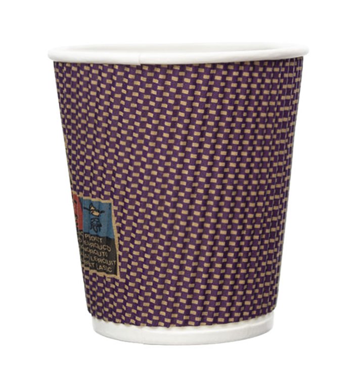 Paper Cup Ripple Wall Kraft 9Oz/270ml Ø8,0cm (25 Units)