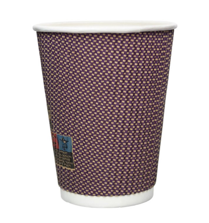 Paper Cup Ripple Wall Kraft 9Oz/270ml Ø8,0cm (25 Units)