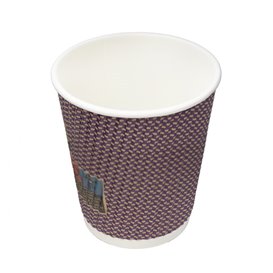 Paper Cup Ripple Wall Kraft 9Oz/270ml Ø8,0cm (25 Units)