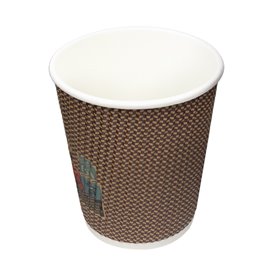 Paper Cup Ripple Wall Kraft 9Oz/270ml Ø8,0cm (25 Units)