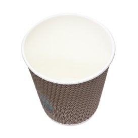 Paper Cup Ripple Wall Kraft 9Oz/270ml Ø8,0cm (25 Units)