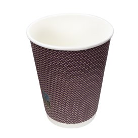 Paper Cup Ripple Wall Kraft 9Oz/270ml Ø8,0cm (25 Units)