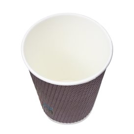 Paper Cup Ripple Wall Kraft 9Oz/270ml Ø8,0cm (25 Units)