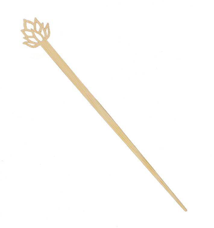 Bamboo Lotus Blossom Drink Stirrer 12cm (50 Units) 