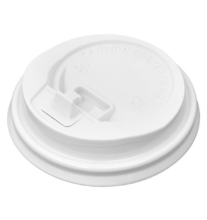 Lid with Hole for Paper Cup 7Oz White Ø7,2cm (1.000 Units)