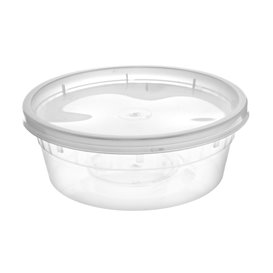 Plastic Deli Range Container in PP Transparent with Lid 240ml (240 Units)