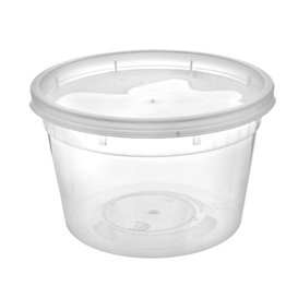 Plastic Deli Range Container in PP Transparent with Lid 480ml (40 Units)