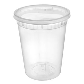 Plastic Deli Range Container in PP Transparent with Lid 960ml (40 Units)