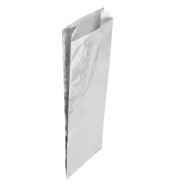 Silver Greaseproof Aluminum Foil 26*10,3+5cm (25 Units)