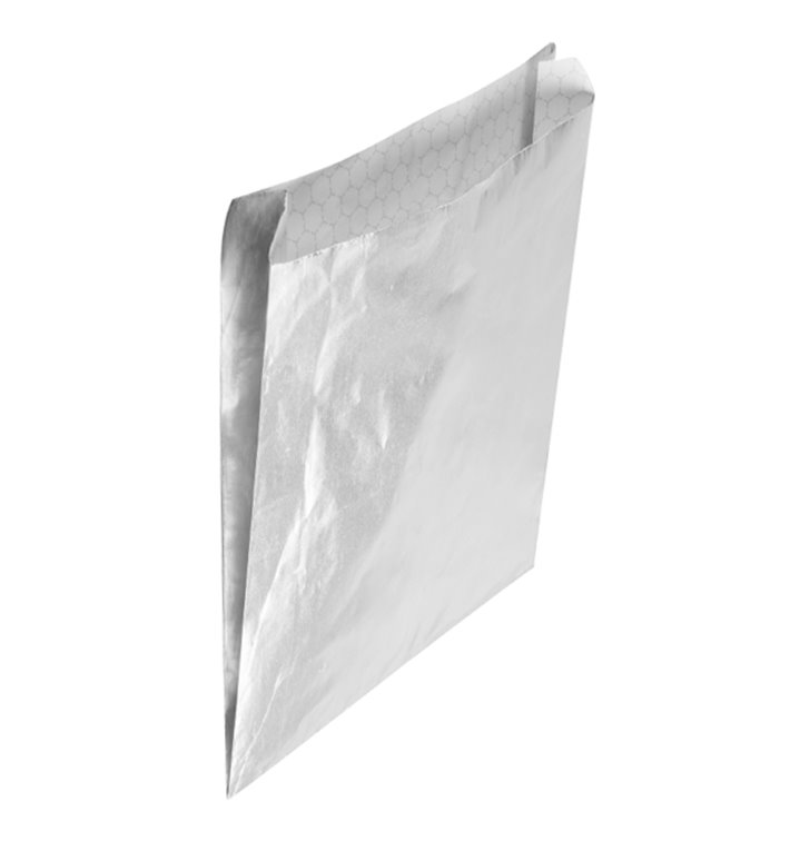 Silver Greaseproof Aluminum Foil 22,3*20+5cm (250 Units)