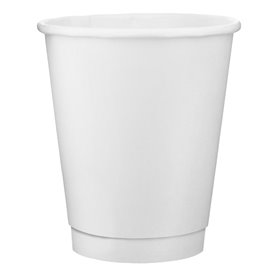 Cardboard Cup 8Oz/240ml Double Wall Smooth White Ø8cm (25 Units) 