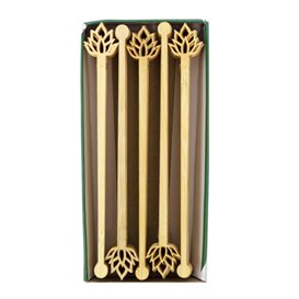 Bamboo Lotus Blossom Drink Stirrer 14cm (50 Units) 