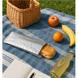 Silver Greaseproof Aluminum Foil Bag 31,5+5x10,3cm (2000 Units)