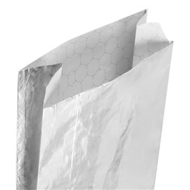 Silver Greaseproof Aluminum Foil Bag 26+5x10,3cm (200 Units)