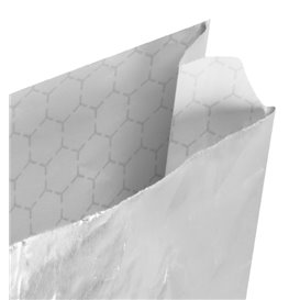 Silver Greaseproof Aluminum Foil Bag 26+5x10,3cm (25 Units)