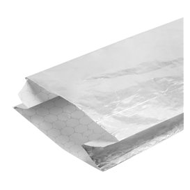 Silver Greaseproof Aluminum Foil Bag 26+5x10,3cm (25 Units)