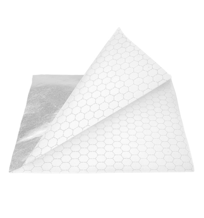 Paper Food Bag Grease-Proof Opened 2L Silver 16x16cm (4000  Units)