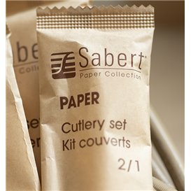 Kraft Cardboard Cutlery Kit Fork and Knife (300 Units)