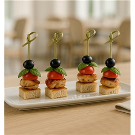 Bamboo Bow Skewer Natural 10cm (2.500 Units)  