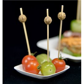 Bamboo Food Pick Ethnic Design 9cm (1200 Units)