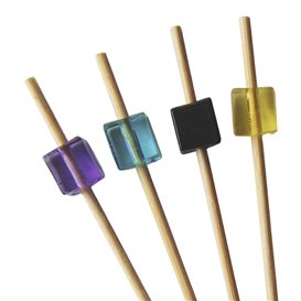 Bamboo Skewer Cube Colors 7cm (100 Units)