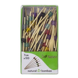 Bamboo Skewer Cube Colors 7cm (100 Units)