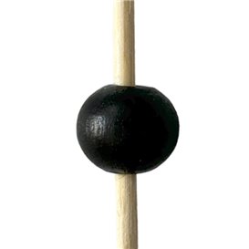 Bamboo Food Pick "Big Ball" Design Black 12,5cm (1.200 Units)