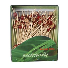 Bamboo Skewer with Red Ring 12cm (100 Units)