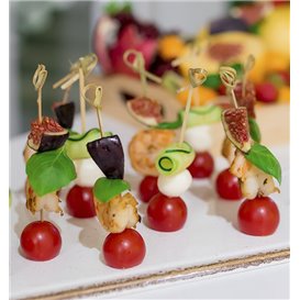 Bamboo Bow Skewer Natural 15cm (50 Units)  