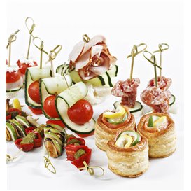 Bamboo Bow Skewer Natural 15cm (50 Units)  